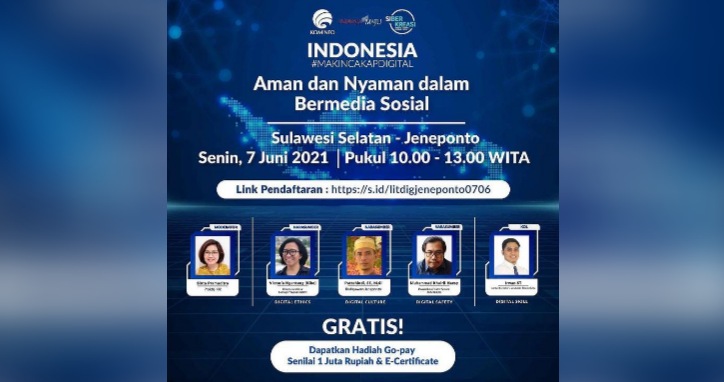 Kemenkominfo Gelar Webinar “Aman dan Nyaman dalam Bermedia Sosial” untuk Kabupaten Jeneponto Sulawesi Selatan